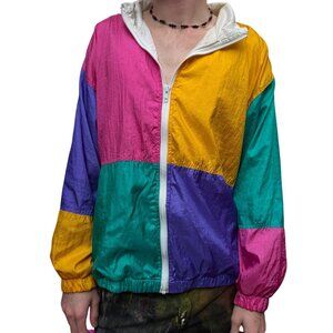 90s Colorblock Windbreaker Jacket
